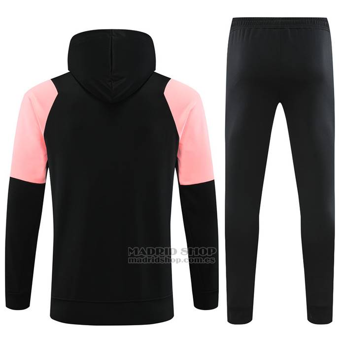 Chandal con Capucha del Real Madrid Nino 2023 Negro y Rosa